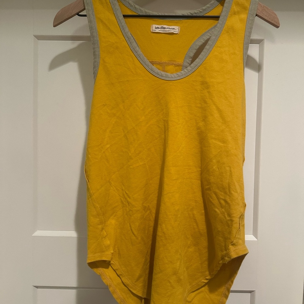 We The Free Yellow Asymmetrical Tank Top